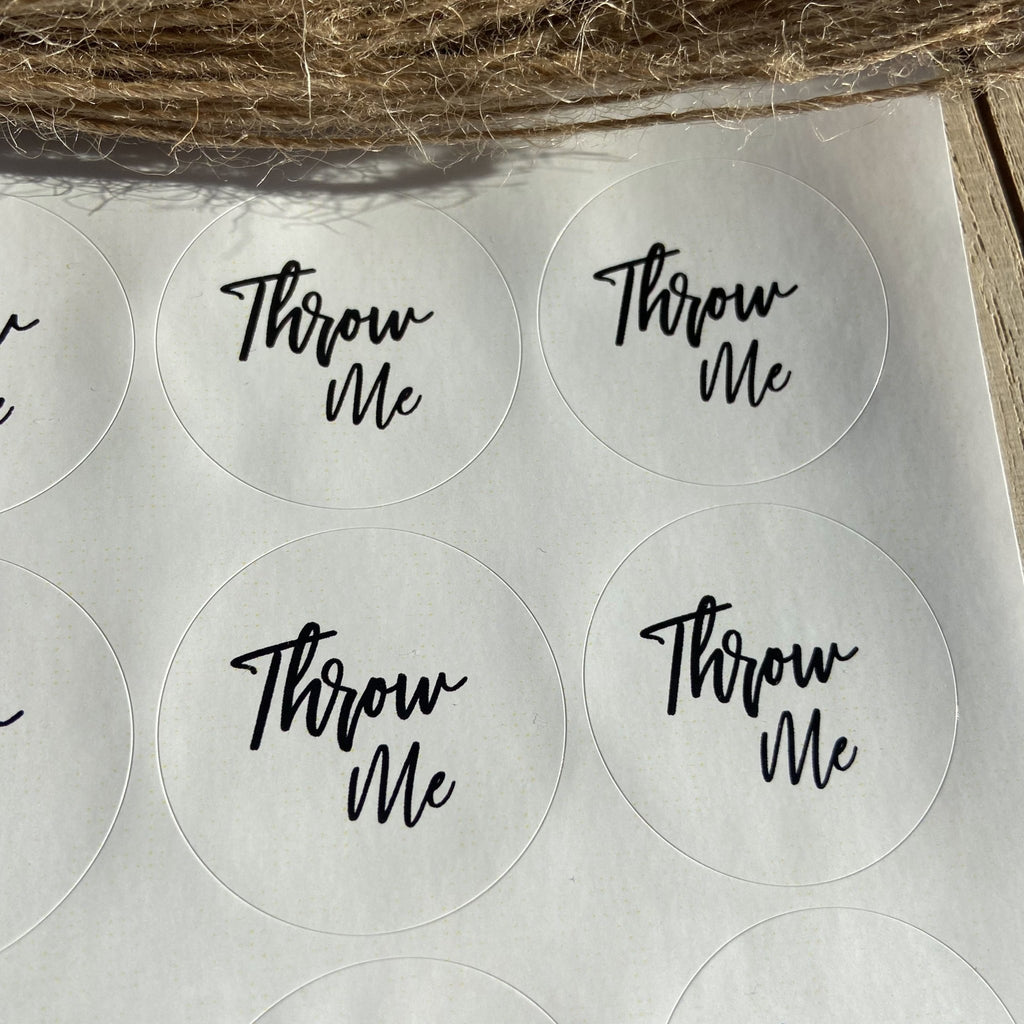 Gloss White Stickers - Throw Me Design 1 - Confetti Bee