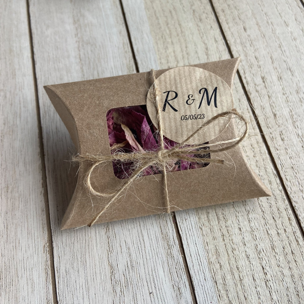 Kraft Brown Pillow Confetti Box With Window - Confetti Bee