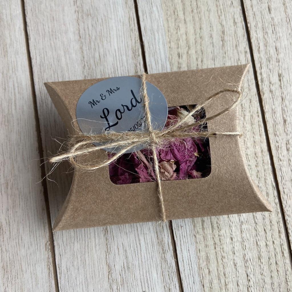 Kraft Brown Pillow Confetti Box With Window - Confetti Bee