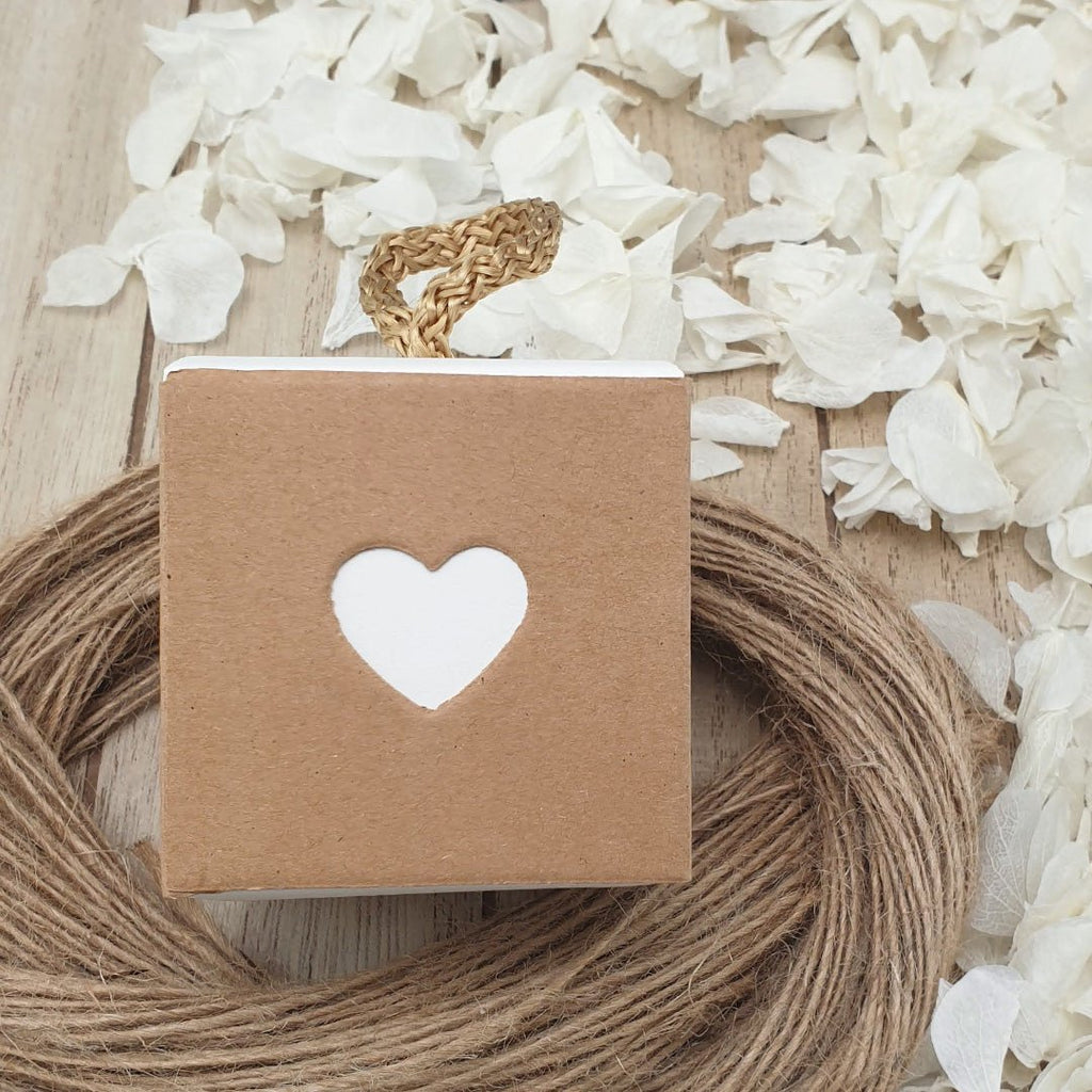 Kraft Brown & White Heart Confetti Box - Confetti Bee