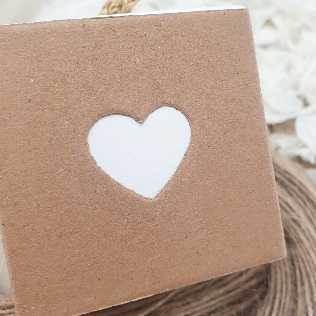 Kraft Brown & White Heart Confetti Box - Confetti Bee