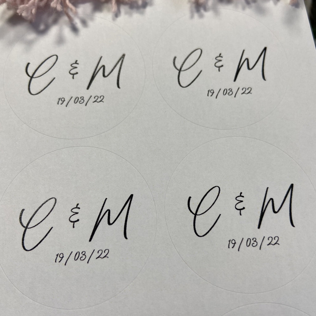Matt White Personalised Stickers - Initials Design 1 - Confetti Bee