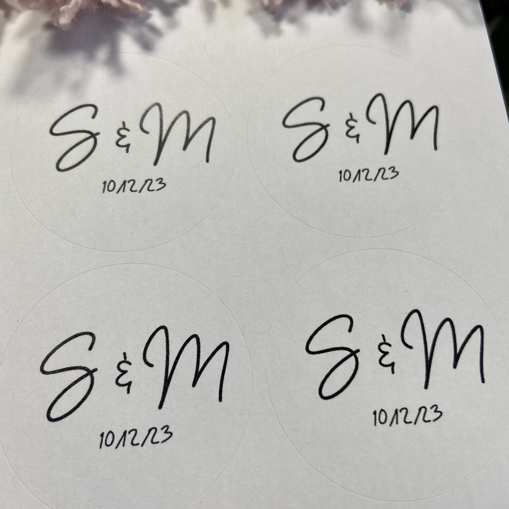 Matt White Personalised Stickers - Initials Design 4 - Confetti Bee