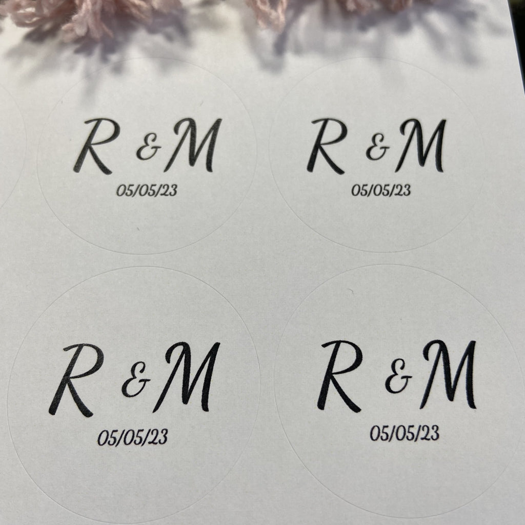 Matt White Personalised Stickers - Initials Design 5 - Confetti Bee