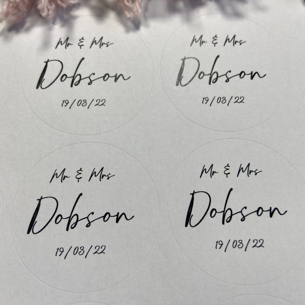 Matt White Personalised Stickers - Mr & Mrs Design 1 - Confetti Bee