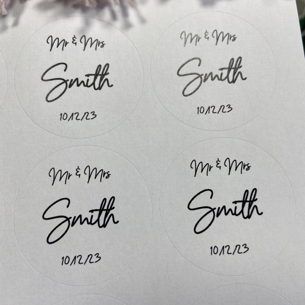 Matt White Personalised Stickers - Mr & Mrs Design 4 - Confetti Bee