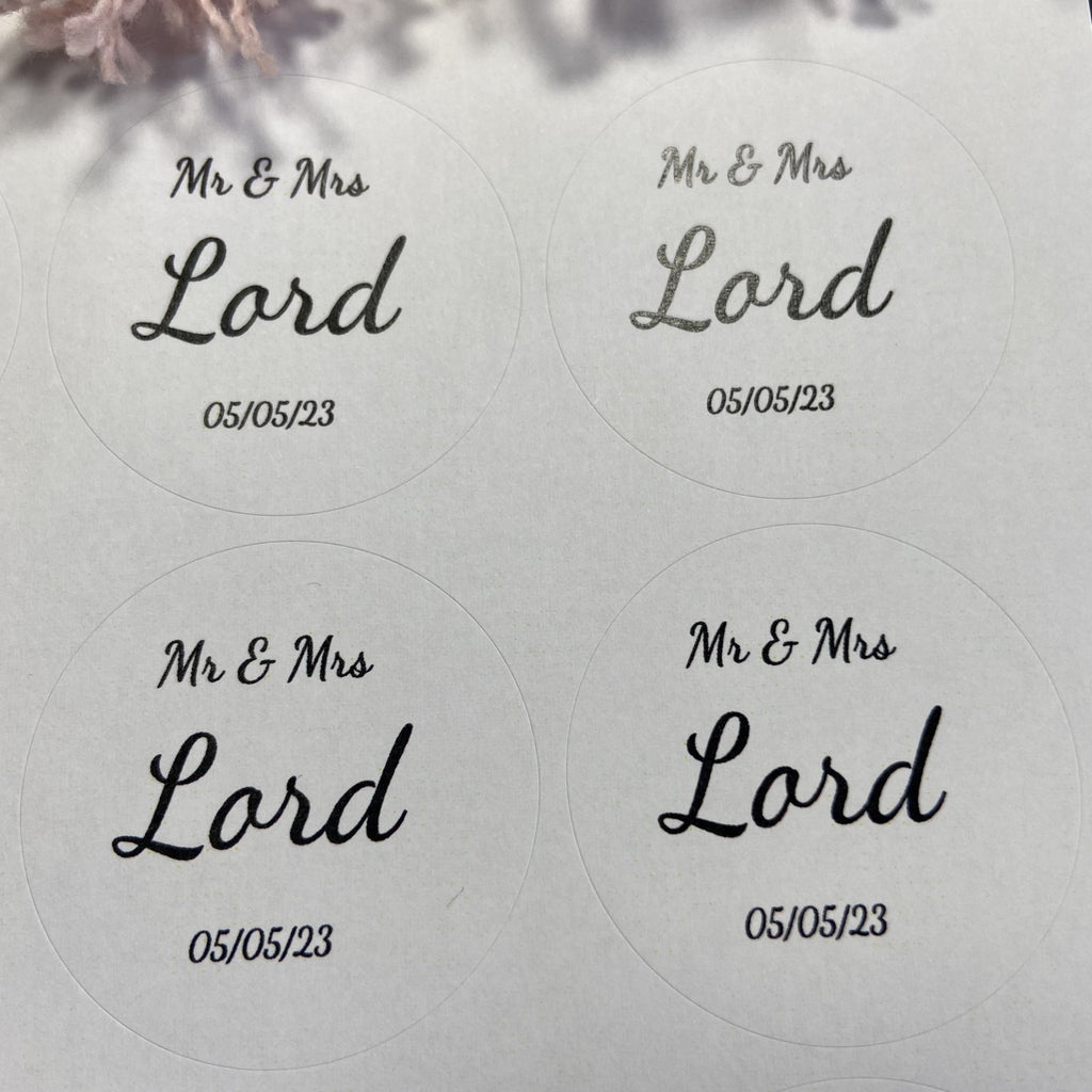 Matt White Personalised Stickers - Mr & Mrs Design 5 - Confetti Bee