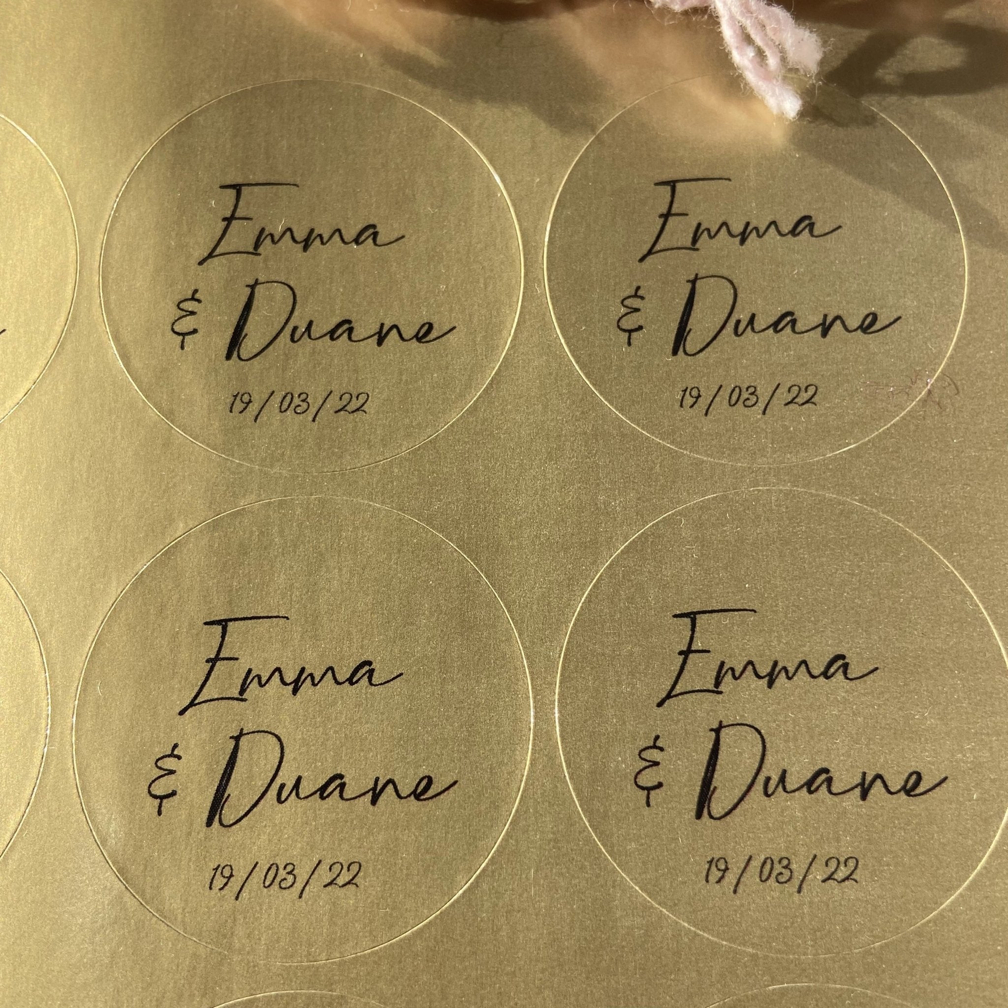 Sticker Notes Gold Metallic Gold Personalised Stickers - Names Design 1 | Confetti Bee