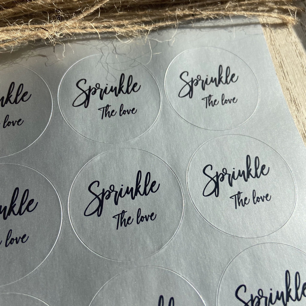 Metallic Silver Stickers - Sprinkle The Love Design 1 - Confetti Bee
