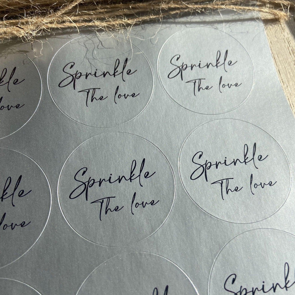 Metallic Silver Stickers - Sprinkle The Love Design 2 - Confetti Bee