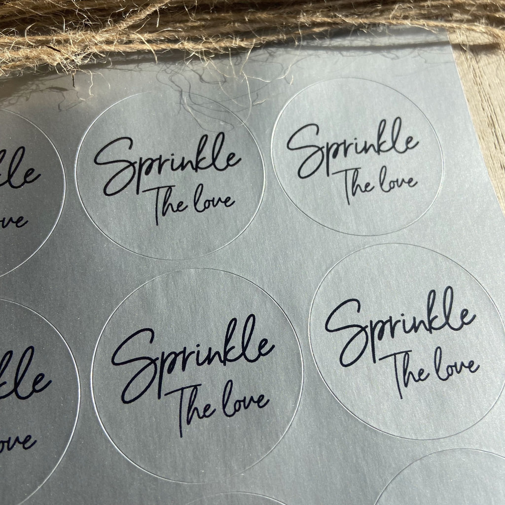 Metallic Silver Stickers - Sprinkle The Love Design 3 - Confetti Bee