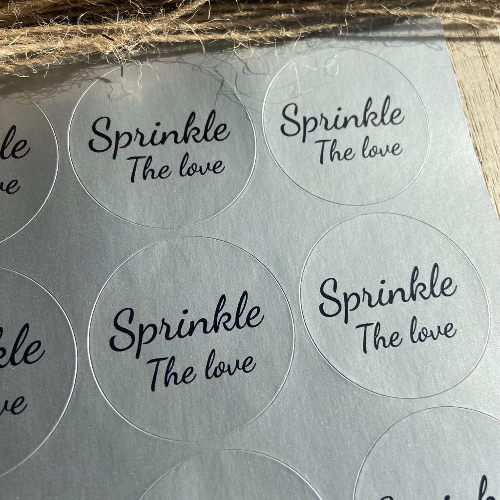 Metallic Silver Stickers - Sprinkle The Love Design 5 - Confetti Bee