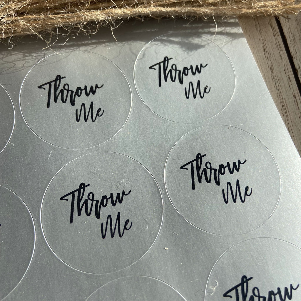 Metallic Silver Stickers - Throw Me Design 1 - Confetti Bee