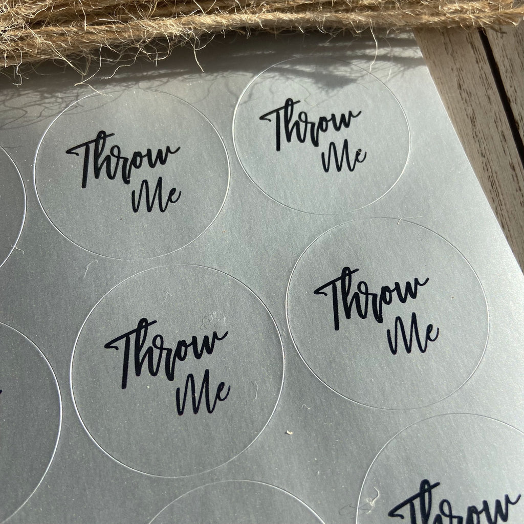 Metallic Silver Stickers - Throw Me Design 1 | Wedding Stickers ...