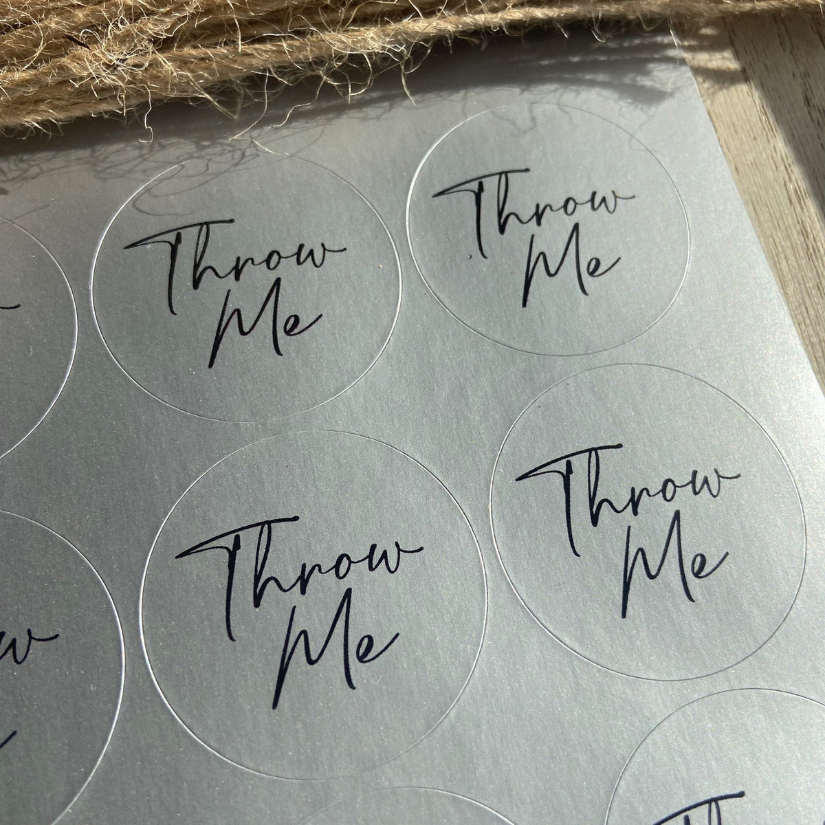 Metallic Silver Stickers - Throw Me Design 2 | Wedding Stickers ...
