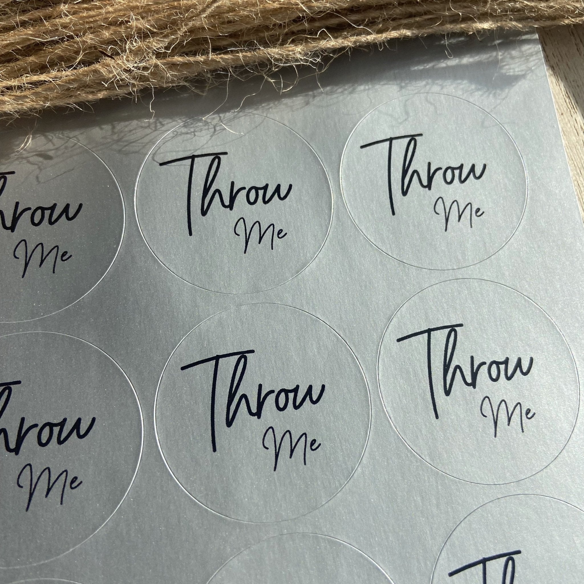 Metallic Silver Stickers - Throw Me Design 3 | Wedding Stickers ...