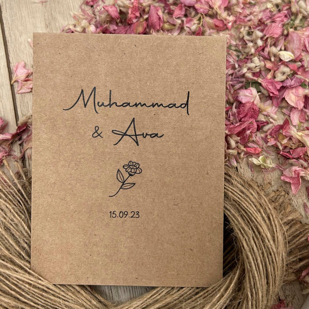 Personalised Confetti Packet Kraft Brown Sample - Confetti Bee