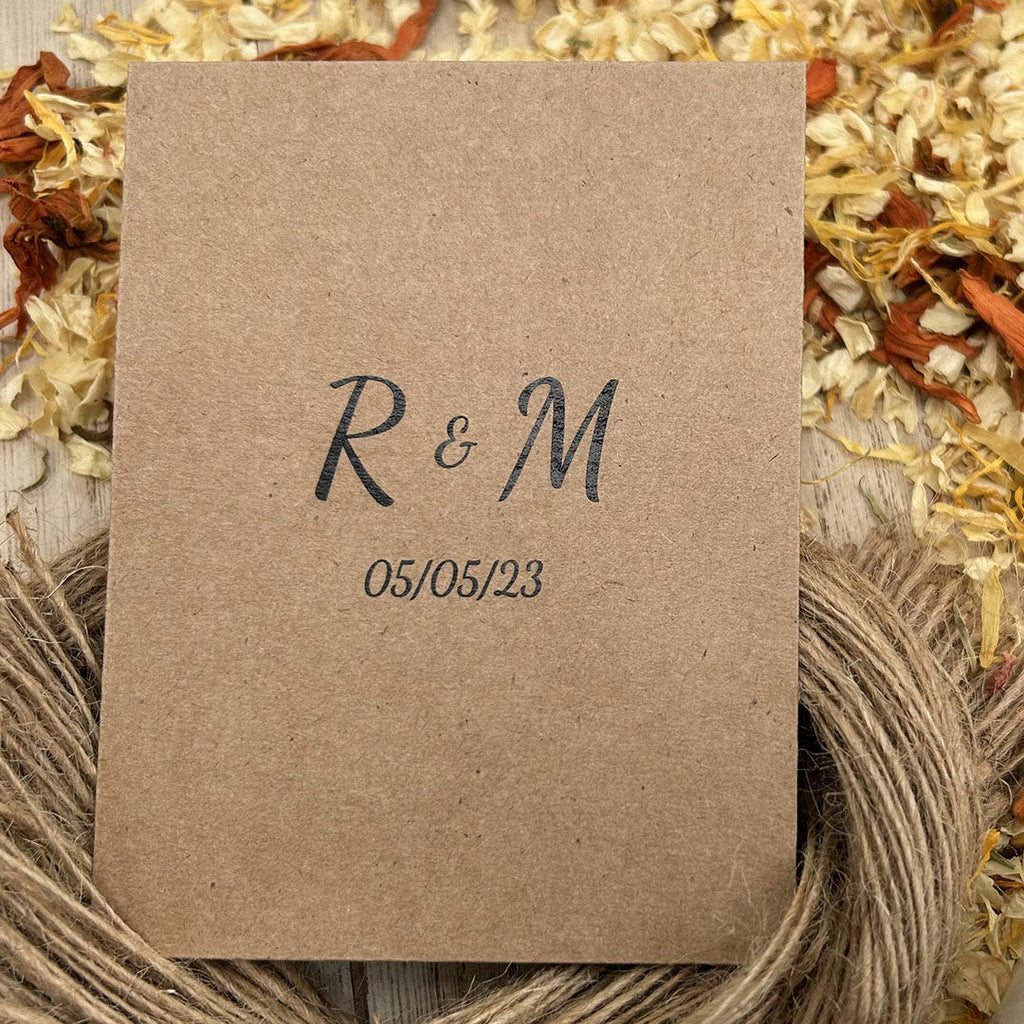 Personalised Confetti Packet Kraft Brown Sample - Confetti Bee