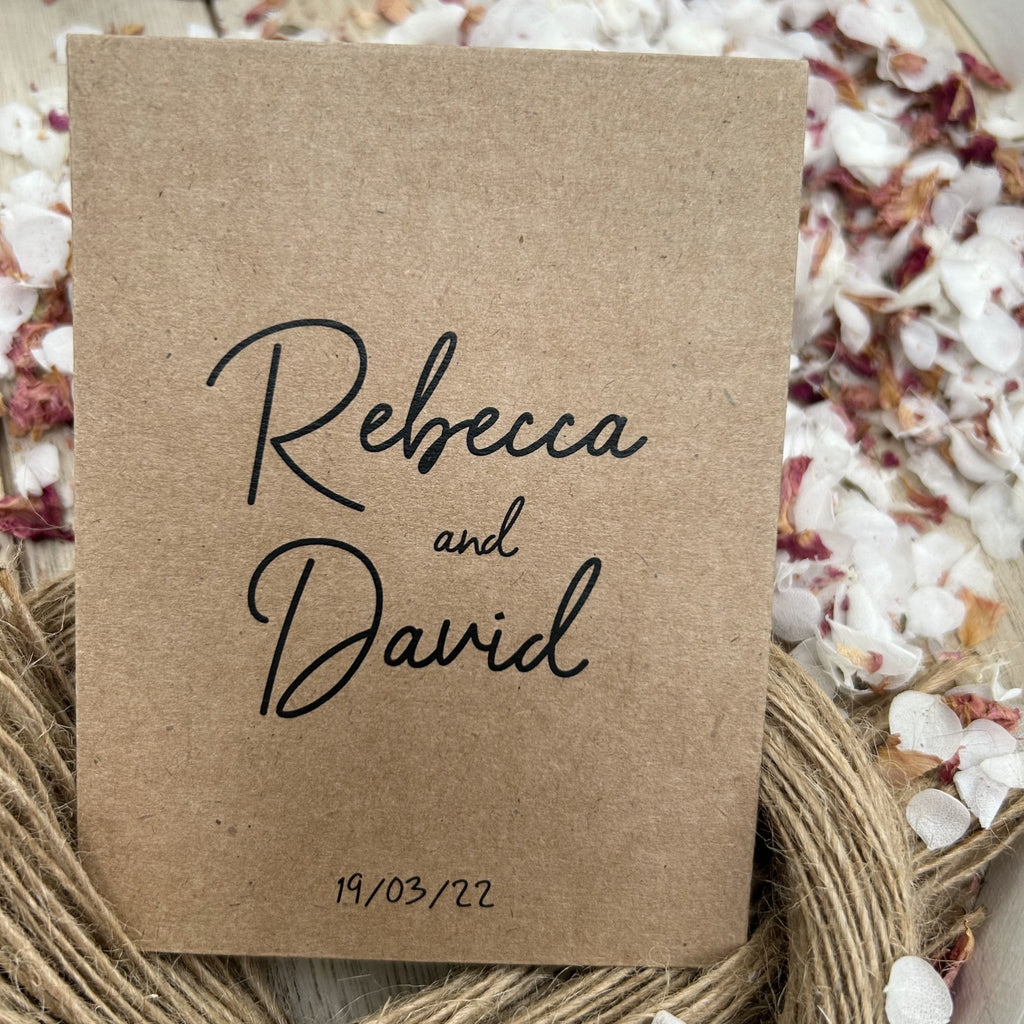 Personalised Confetti Packet Kraft Brown Sample - Confetti Bee