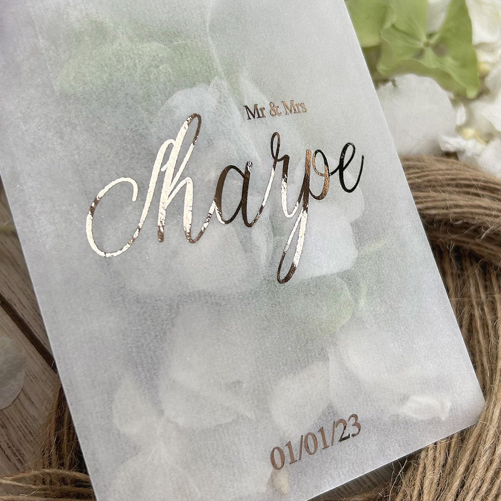 Personalised Foiled Glassine Confetti Packets - Mr & Mrs Design 4 - Confetti Bee