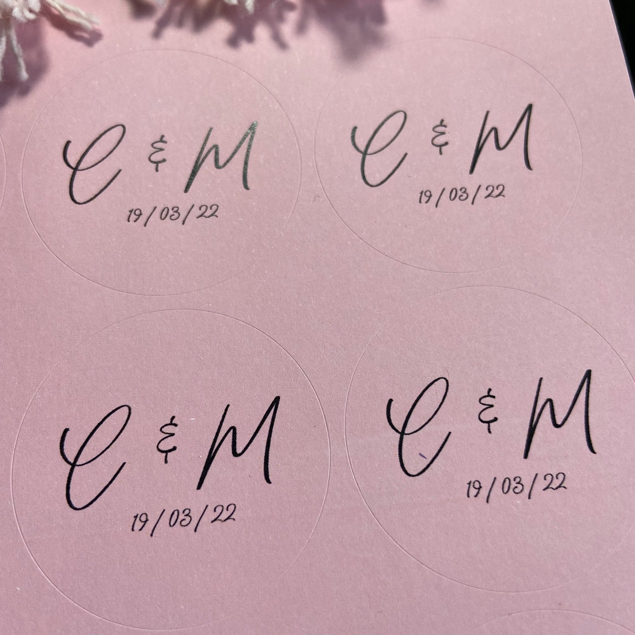 Pink Personalised Stickers - Initials Design 1 | Confetti Bee