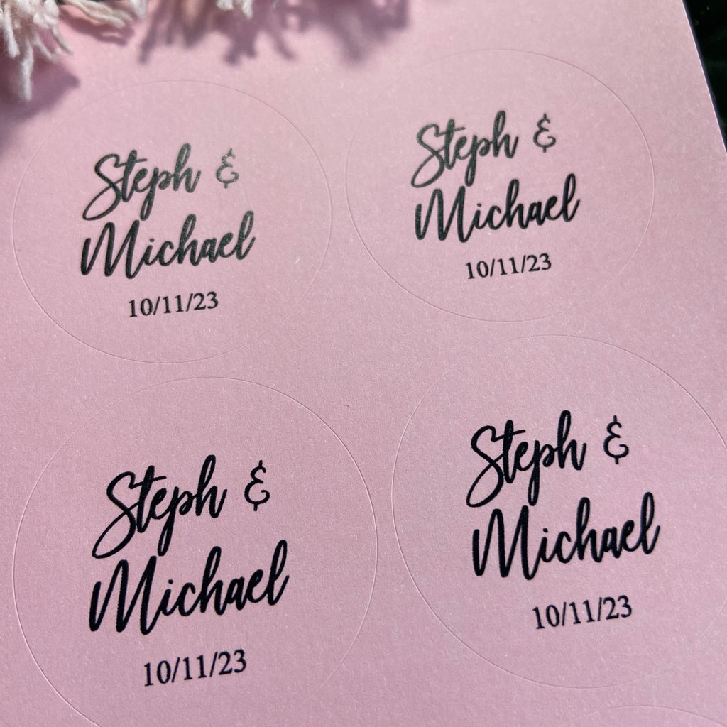 Pink Personalised Stickers - Names Design 3 - Confetti Bee