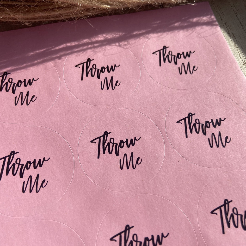 Pink Stickers - Throw Me Design 1 - Confetti Bee
