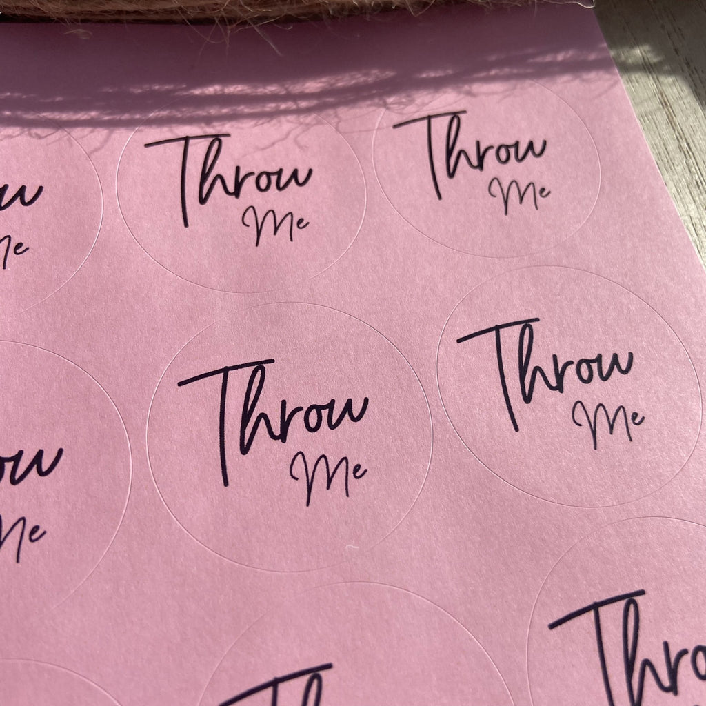 Pink Stickers - Throw Me Design 3 - Confetti Bee