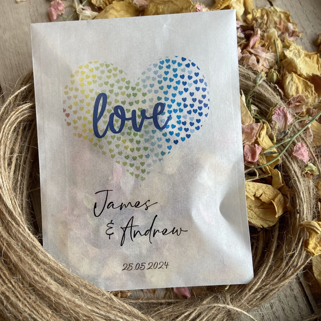 Pre Filled Personalised Confetti Packets - Confetti Bee