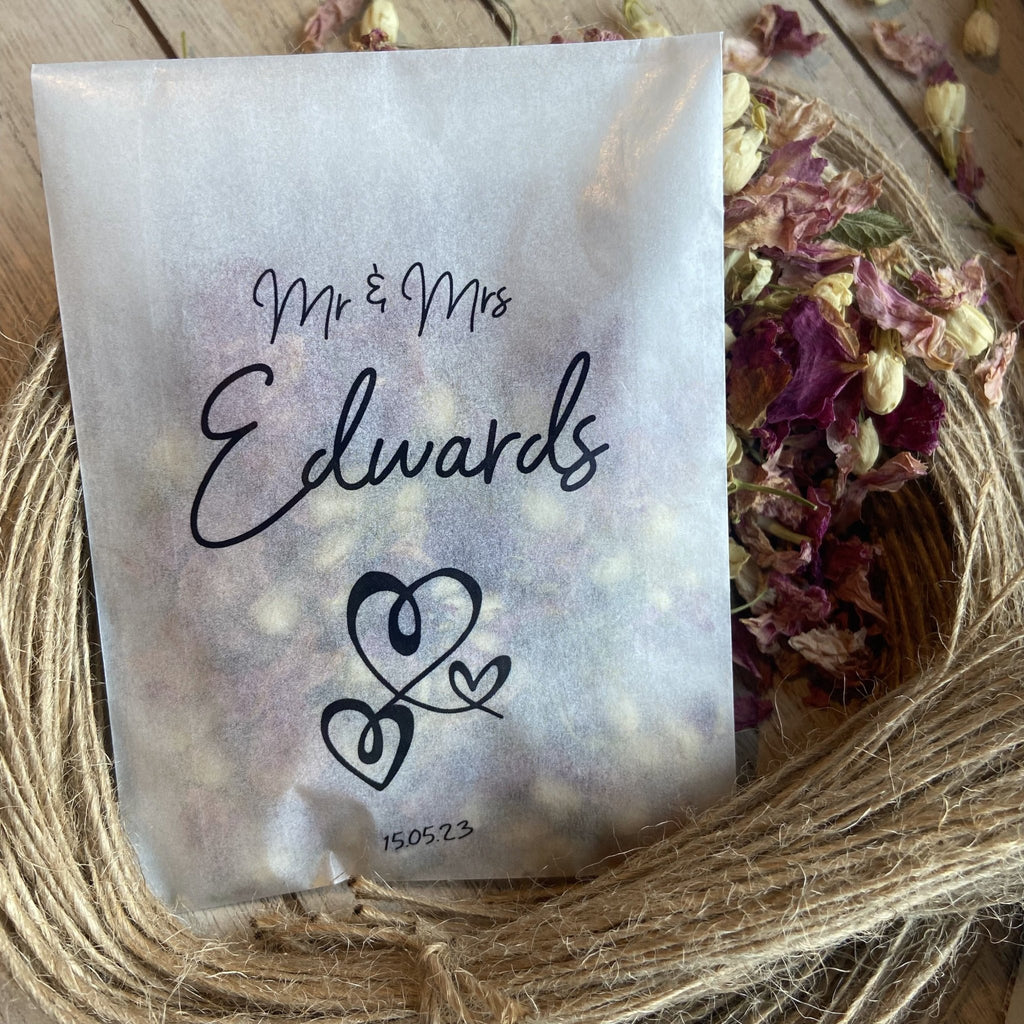 Pre Filled Personalised Confetti Packets - Confetti Bee