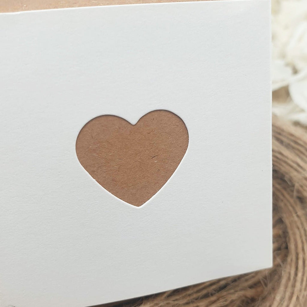 White & Kraft Brown Heart Confetti Box - Confetti Bee