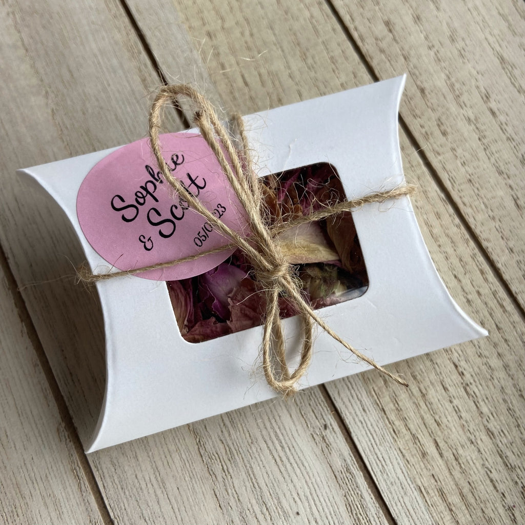 White Pillow Confetti Box With Window - Confetti Bee